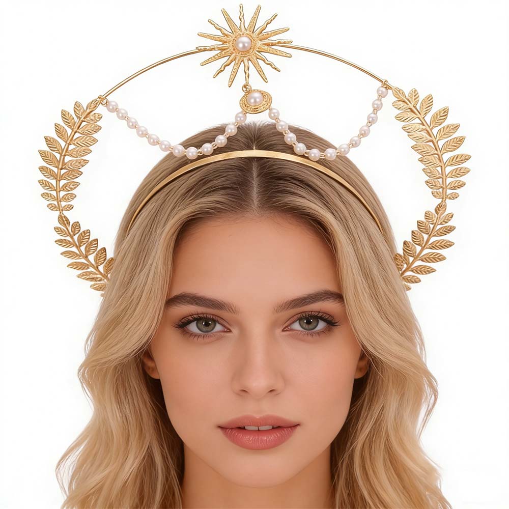 Gold Baroque Crown Star Tiara Headdress Fashion Glory Headband  Character Dress Up