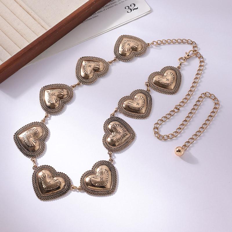 Heart Fashion Turquoise Waist Chain For Women With Metal Material And Design Elegant