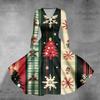 Women's Casual Fashion Christmas Printed Long Sleeve V-Neck Sexy Pocket Dresses