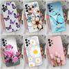 Case For Samsung A04E A23 A32 A33 A52 A72 A12 A13 A14 A10S Fashion Flower Butterfly Transparent Protective Soft Silicone For Samsung Galaxy Bumper