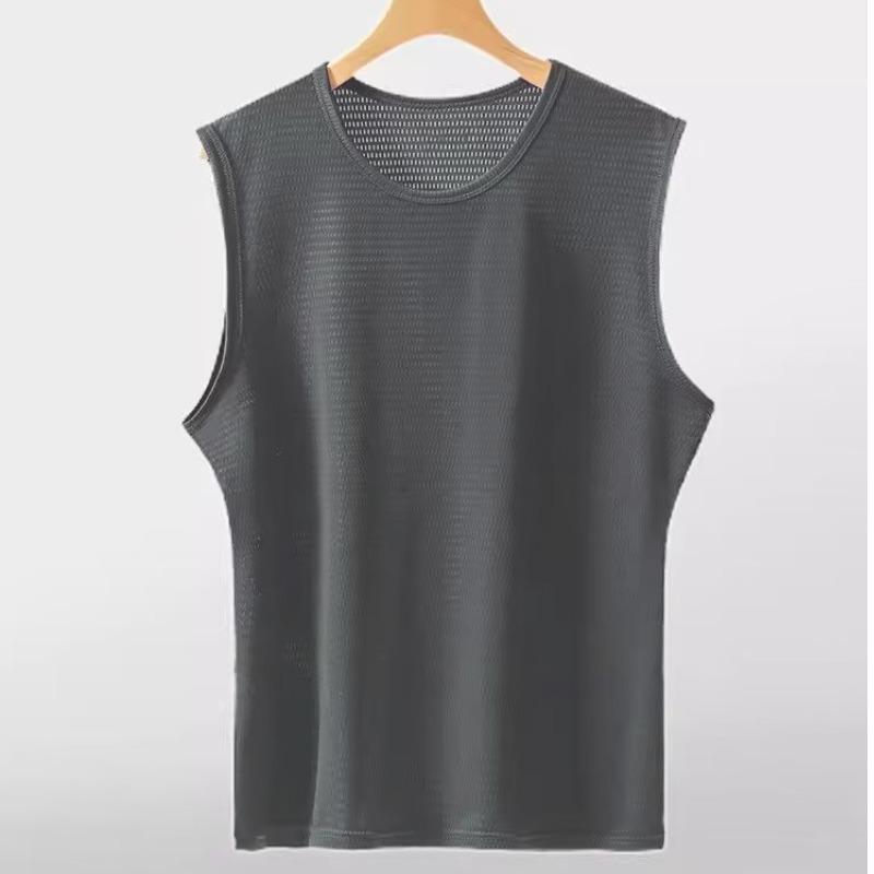 Мужской летний облегающий сетчатый жилет Ice Silk Mesh для фитнеса