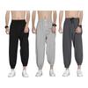 Men Pants Ice Silk Straight Thin Side Pockets Drawstring Elastic Waist Plus Size Loose Quick-drying Solid Color Quick Dry Gym Traning Jogging
