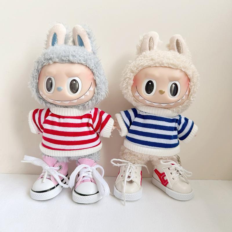 1 Set Outfit Accessories For Labubu Idol Dolls Sweater Pants Clothing Diy Kid Gift 17Cm Cute Mini Plush Doll'S Clothes