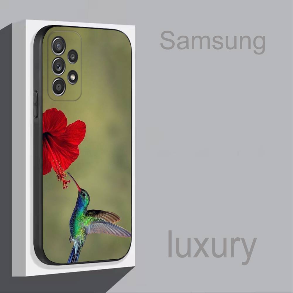 Птица Колибри Цветная Для Samsung S 25,24,23,22,30,21,10,9,Ultra,Plus,Lite,FE,4,5G Черный Мягкий Чехол Чехол для Телефона