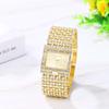 Women's Diamond Bangle Watch: Analog, Waterproof, Square, Antique Bracelet, Gold, Casual, Business, Fashion Watch - Perfect Gift for Birthdays,