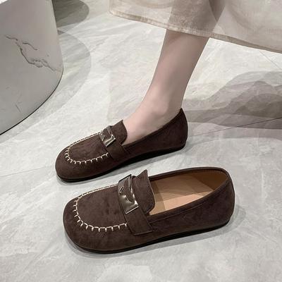 Модная женская обувь из замши европейского и американского производства 2024 года, осень и зима, новая повседневная обувь Lefu на мягкой подошве, повседневная обувь на плоской подошве Zapatos Mujer