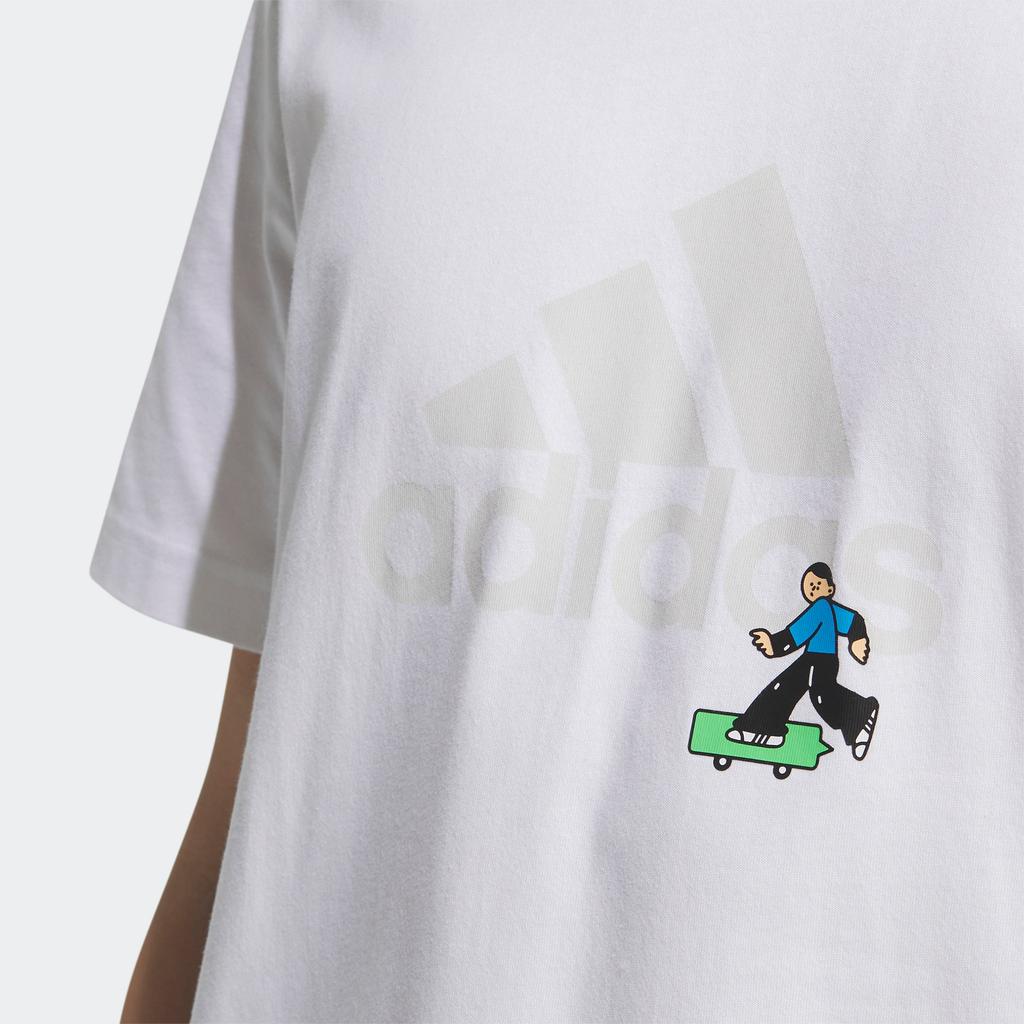 adidas X SeeBin SS23 Графический мультяшный принт Повседневная спортивная футболка для мужчин Белый IA8156