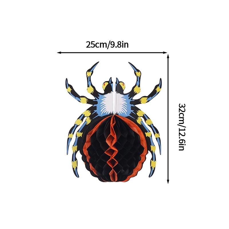 Halloween Decoration 3D Honeycomb Ball Pendant Party Background Wall Hanging Accessorie Halloween Pumpkin Spider Ghost Ornament
