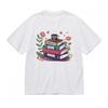 Men's Breathable Classic T-Shirt Literary Stack With Flowers Butterflies Tee