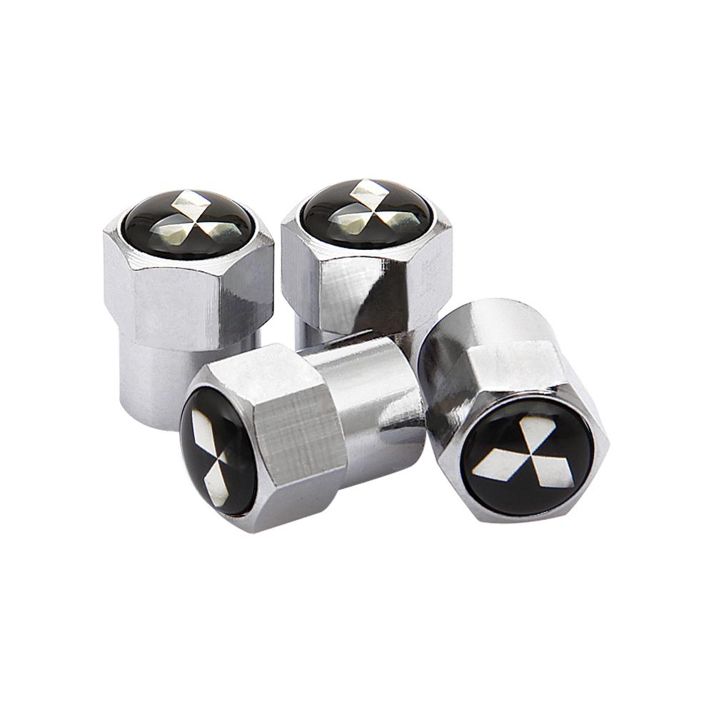 4pcs Car Wheel Tire Valves Tyre Stem Air Caps Cover For Mitsubishi Ralliart ASX Eclipse Galant Mirage Montero EVO Xpander Colt