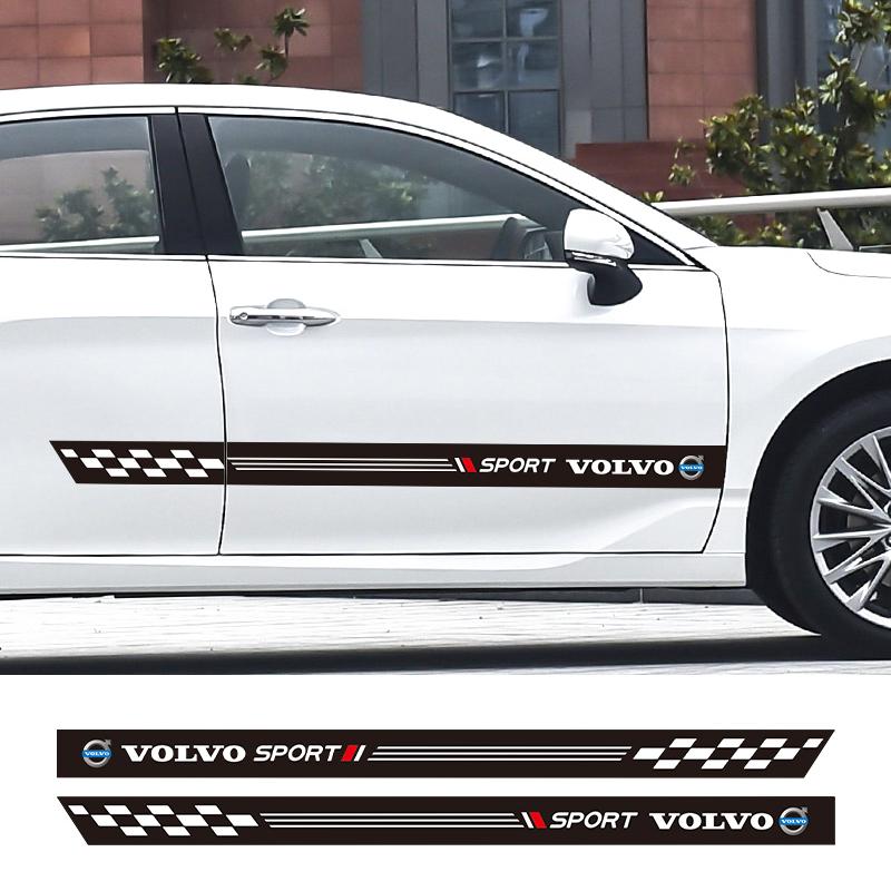 AABBM1 Creative Car Emblem Decals Auto Body Side DIY Styling Waterproof Stickers For Volvo V60 V40 XC90 S60 C30 XC60 Auto Accessories