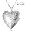 Couple Necklace Carved Design Metal Chain Gift Heart-shaped Photo Frame Pendant Necklace Jewelry Accessories