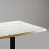 Table 70 X 70 Cm - Milan Model, Calacatta Marble, Brass Edges