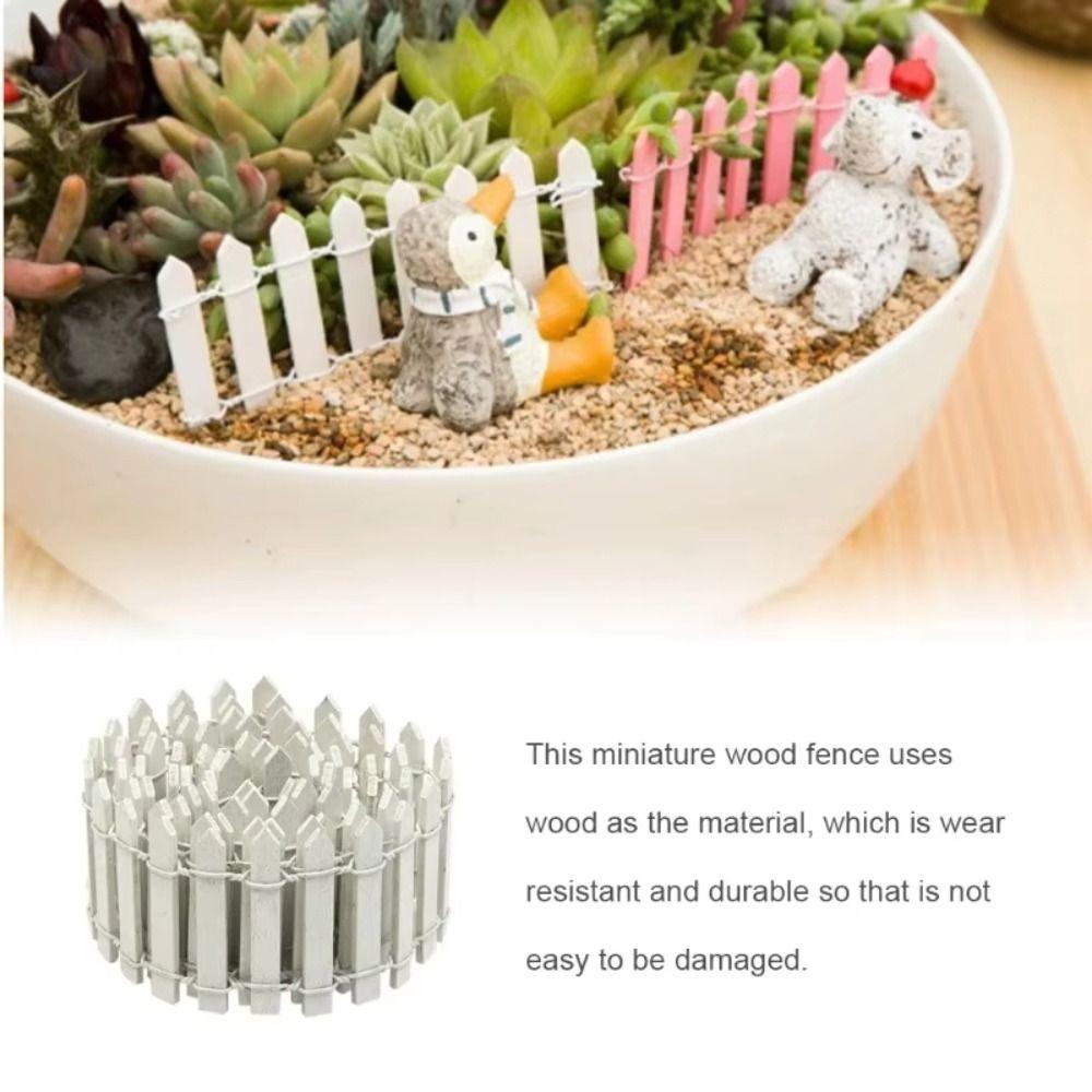 90x5cm Mini Fairy Garden Fence Natural Wood Miniature Picket Fence Indoor Courtyard