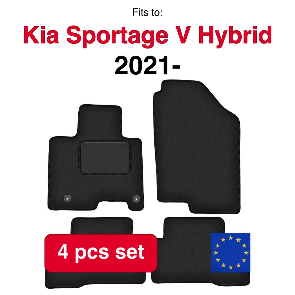 Velour Car Floor Mats For Kia Sportage V Hybrid Suv (2021-)