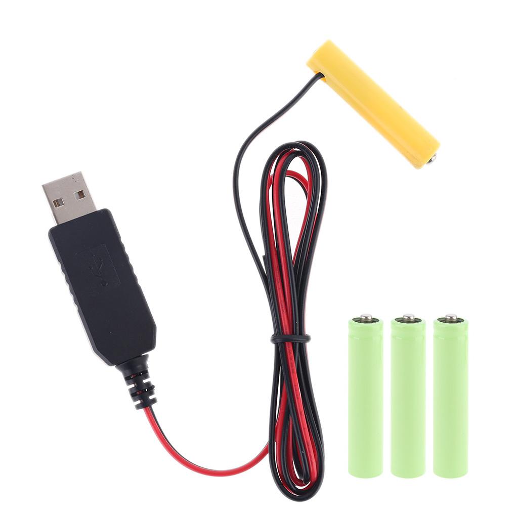 Универсальный éliminateur de piles LR03 AAA, кабель питания от USB, заменяет батарейку AAA для радио, электрической игрушки, часов, светодиодной ленты
