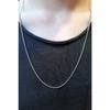 Ожерелье-цепочка унисекс серебряного цвета с тонкой змеиной моделью 60 см