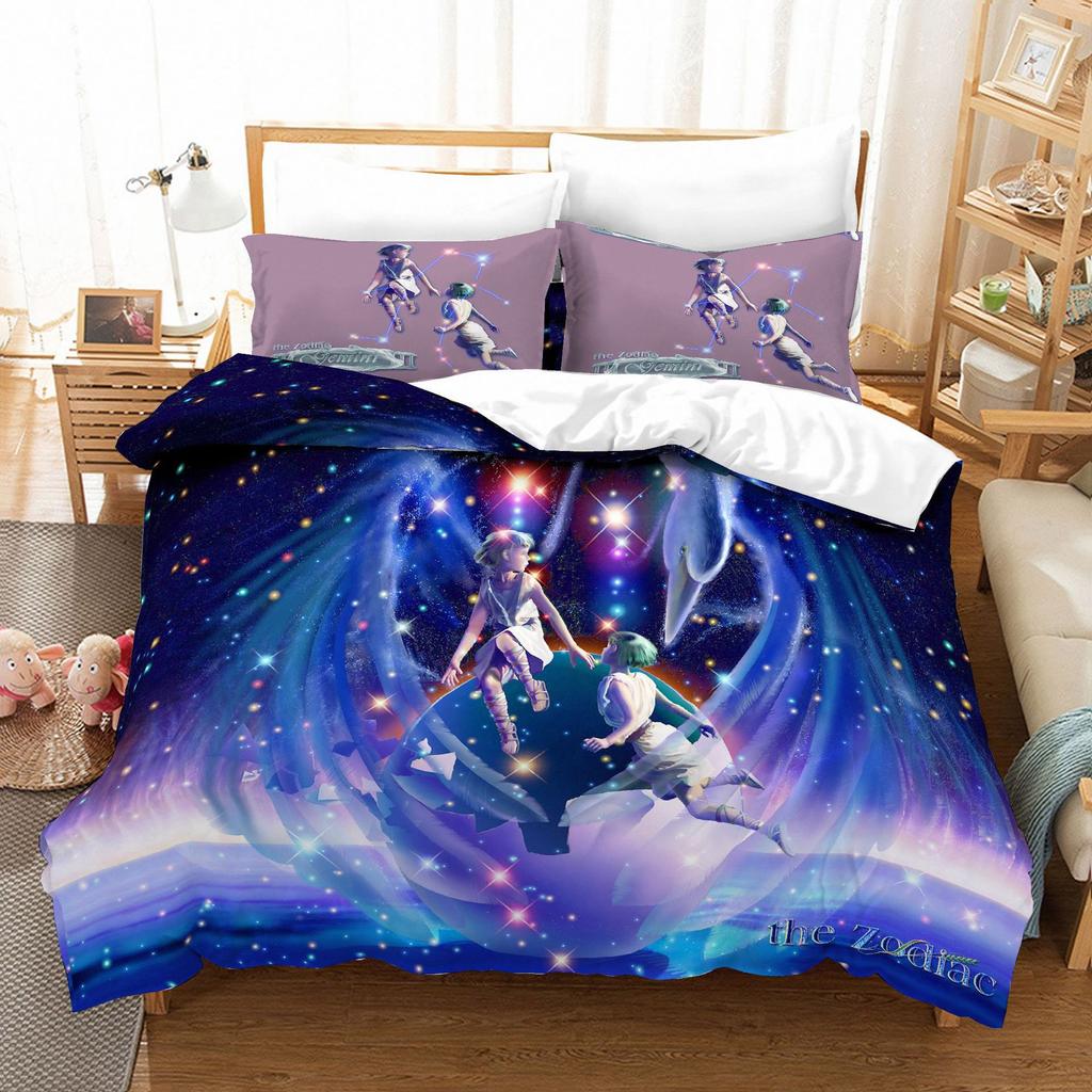 Cartoon Digital Printing Twelve Constellations Duvet Set Bedding Two Or Three-Piece Set