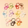 2pcs Korean Version of Ins Small Fresh Color Small Star Bell Keychain Candy Color Keyring Pendant Women Bag Keychain Accessories