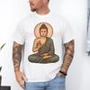 Винтажная футболка с графическим изображением Будды для медитации, духовный Дзен, осознанность, йога, любители мира, женская, мужская футболка, хлопок, унисекс, взрослая футболка