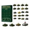 2025 WWII Tank Advent Calendar 24 Days Christmas Countdown Calendar with 24 Iconic WWII Tank Ornaments Surprise Gifts for History Buffs