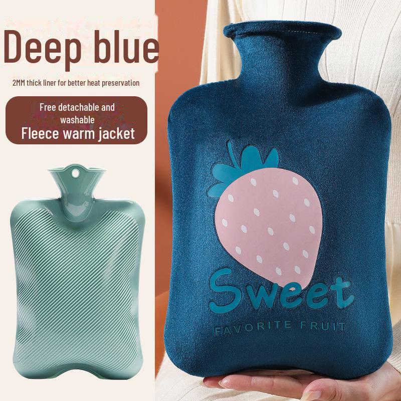 Мешок для согрева рук с плюшевым мехом кролика, наполненный водой - утолщенный ПВХ с рисунком из мультфильмов