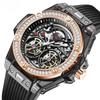 Fashion Transparent Shell New Men's Watch Diamond Automatic Mechanical Watch Men Waterproof Tape