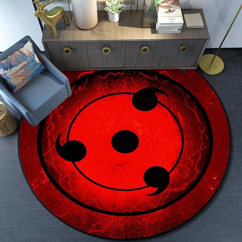 Круглый коврик с рисунком Наруто из мультфильма «Наруто» для гостиной, спальни, нескользящий напольный коврик