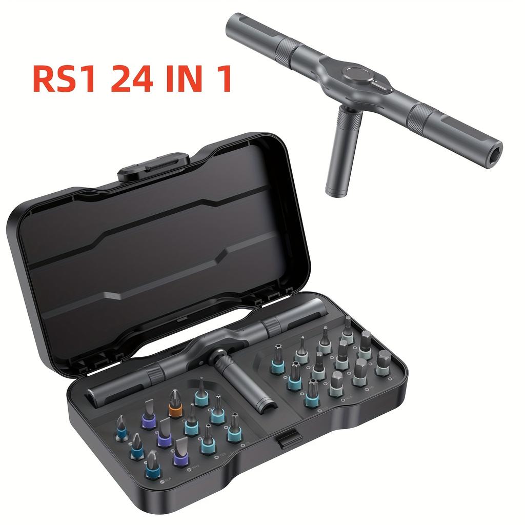 Набор магнитных отверток 24 в 1, Многофункциональный набор ручных инструментов со съемной Т-образной рукояткой-трещоткой, Ящик для инструментов для самостоятельного обслуживания дома