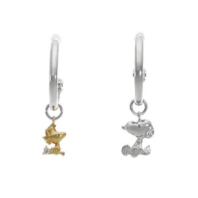 В комплект поставки входят серьги-кольца Snoopy Woodstock Swaying Charm Hoop Earrings 2P Binaural Ladies Official PEANUTS SNOOPY [Shinjuku Ginnokura]