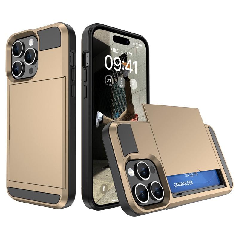 Чехол для телефона для IPhone 17 Air 16E 16 15 14 Plus 13 12 11 Pro Max Кошелек с отделением для карт Выдвижной карман Защитная крышка