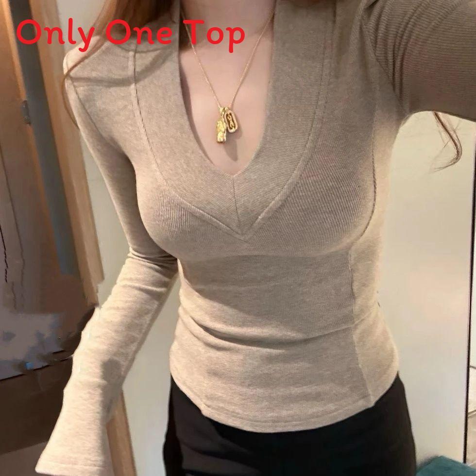 Polyester Long Sleeve V Neck T Shirt For Office Wear And Casual Fashion
