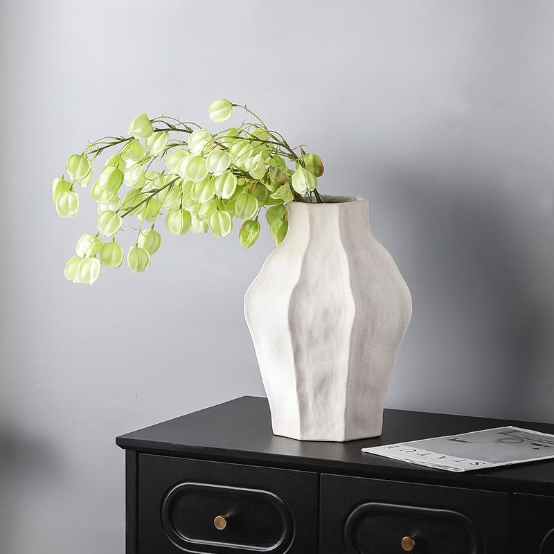 Large Irregular Ceramic Vase in Wabi-Sabi Style for Entrance Hall Decor, Rough Clay Pottery for Artful Hotel or B&B Decorations