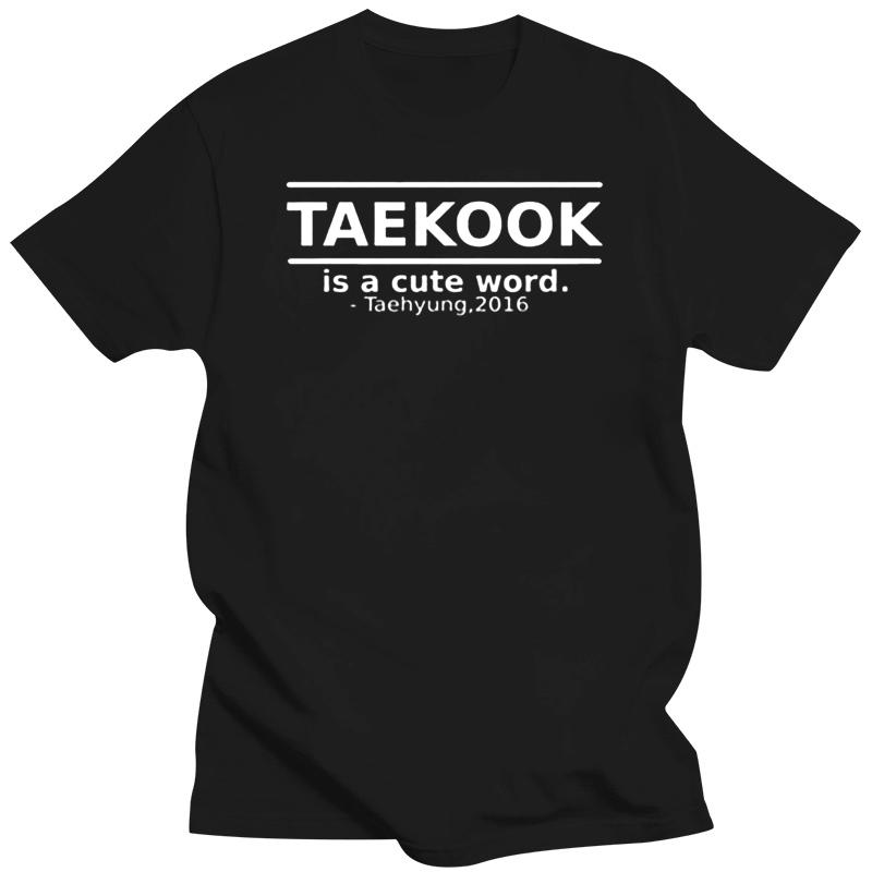 Модная крутая мужская футболка, забавная футболка с надписью «Taekook Is a Cute Word», напечатанная на заказ