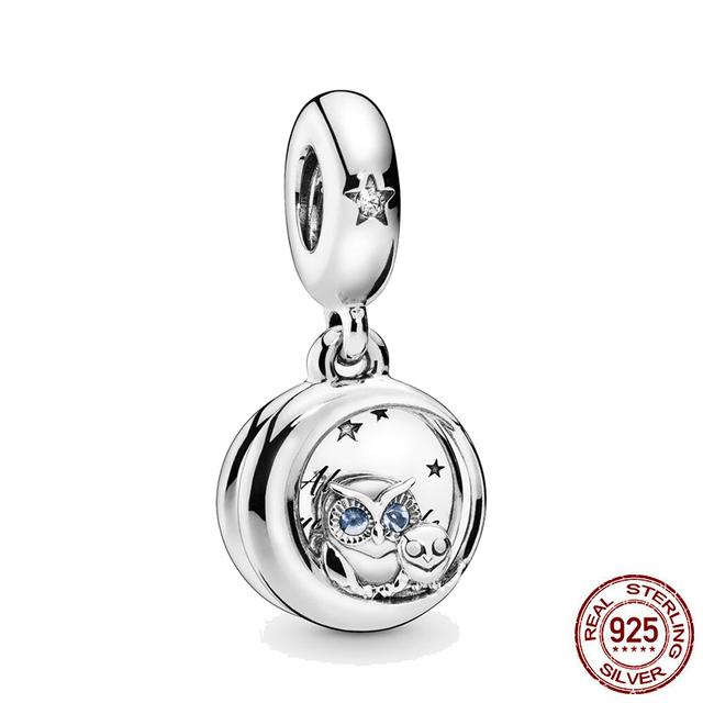 Новый Стерлингового Серебра 925 Единорог Кошка Собака Сова Обезьяна След Милое Животное DIY Тонкие Бусины Подходит Оригинальный Модный Браслет-Подвеска