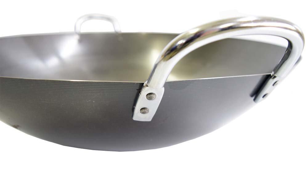 Tamahashi Iron Man Series, черная, 60 см x 67 x, кастрюля с пластинами, железный корпус, стальная ручка, прозрачная краска, «Вок», 21,7 х 59,3 см, толщина 1,6 мм, глубина 16,5 см, 4,15 кг