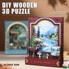 OCHOICE Drop Shipping MOQ=1 Themed Book Nook Kit Mountain Forest Deer LED Miniature DIY Craft for Adults 3D Wooden Puzzle