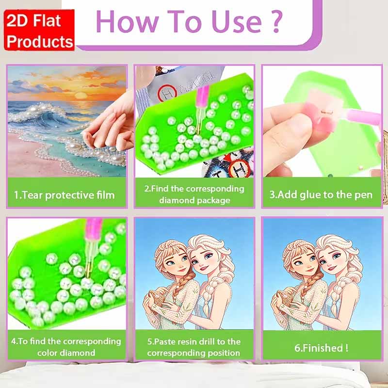Disney Жемчужная Живопись Замороженные Анна и Эльза Сестры Ручная Работа DIY Жемчужные Камни Картины Поделки Особая Форма Домашняя Настенная Декорация