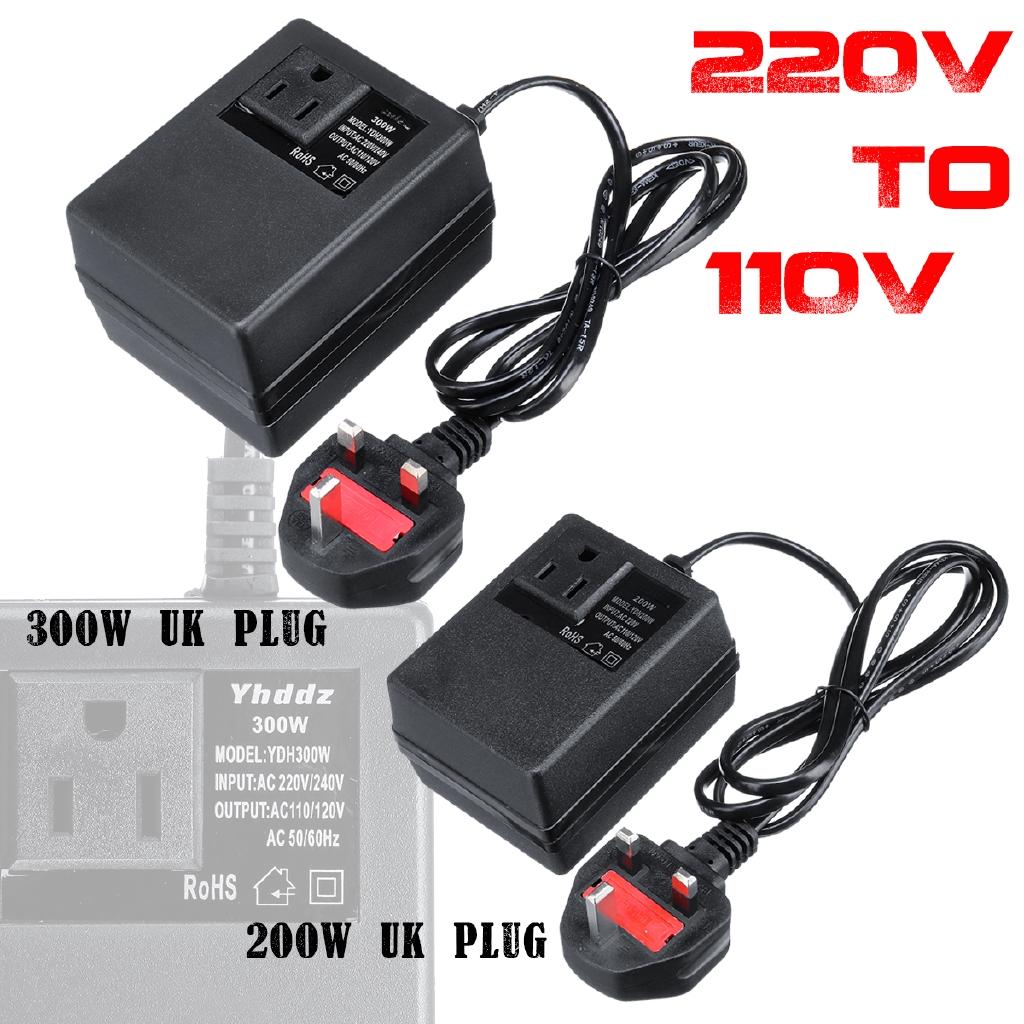 AC 110V/120V 50Hz/60Hz Преобразователь напряжения Конвертер Дорожный адаптер питания Вилка Великобритании Черный 200Вт / 300Вт