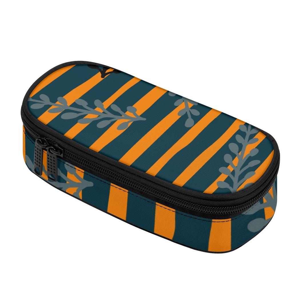 Pencil Bag Durable 300D Polyester Roomy Interior Secure Zipper with Main Pocket Mesh Layer and Removable Pen Divider for Students