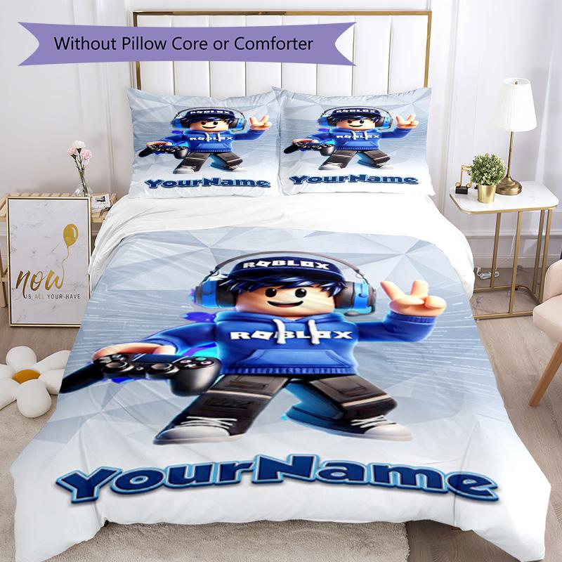Roblox 374 Customize your name Bedding Set Breathable Duvet Cover with Pillowcases Home Decoration Birthday Gift