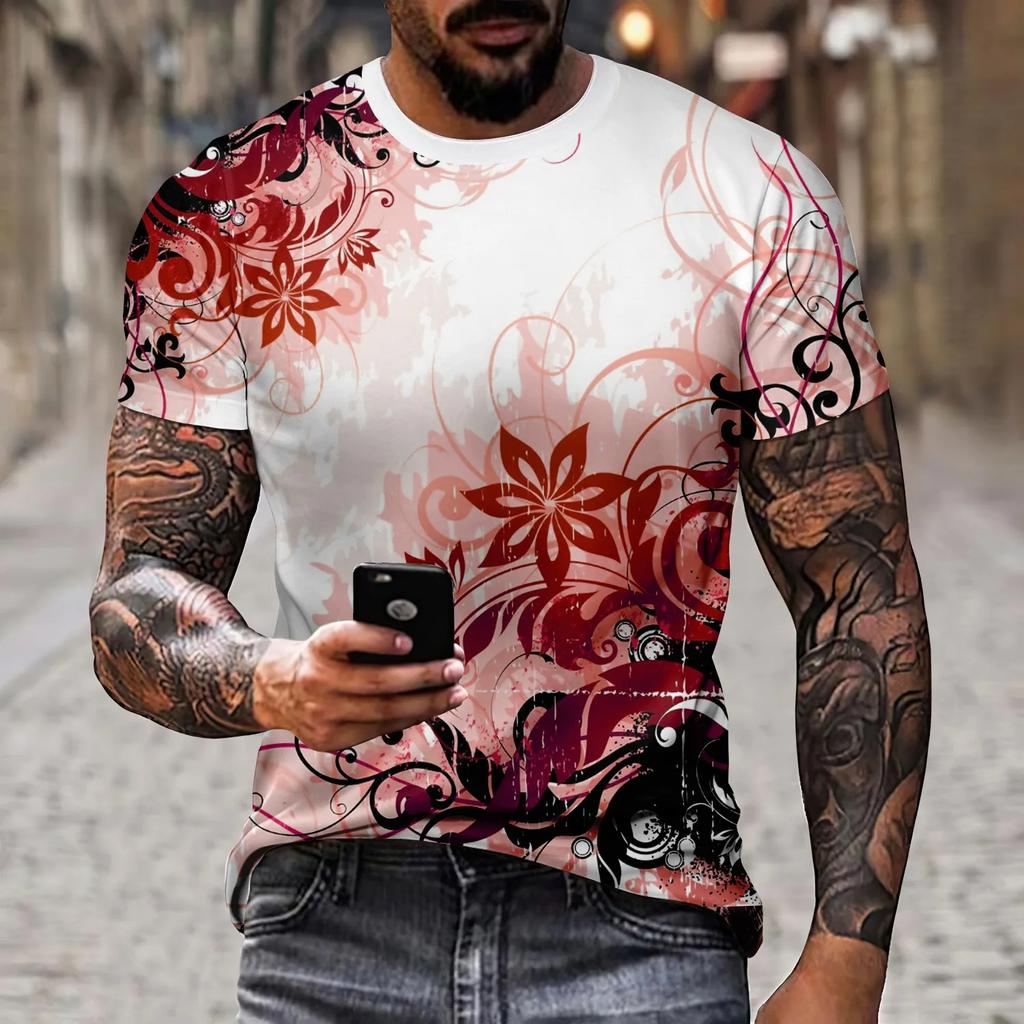 New Summer Retro Men's T-shirt 3D Printed Holiday Popular Outdoor Short Sleeve Fashion