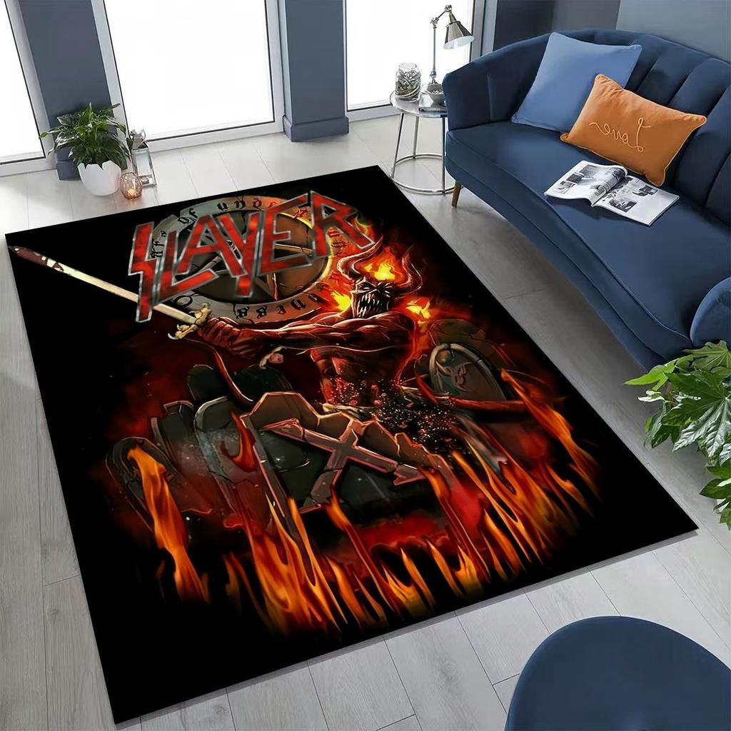 Ковер-ковер с изображением черепа, арт для хэви-метал рок-группы Slayer, для спальни, гостиной, дивана, домашний придверный коврик, декор, большой нескользящий коврик для пола