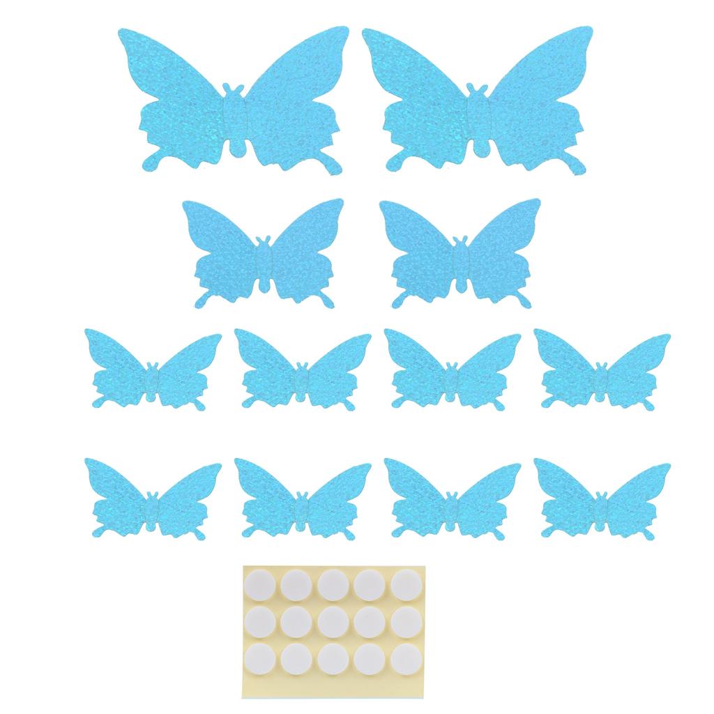 12Pcs/Set 3‑Dimensional Sticker Simulation Flash Wallpaper Living Room Wedding Wall Art for Home