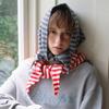 Wool Knitted Striped Triangle Headscarf Scarf For Women Autumn Winter Warm Striped Headscarf Fashion Scarf Ladies Headband