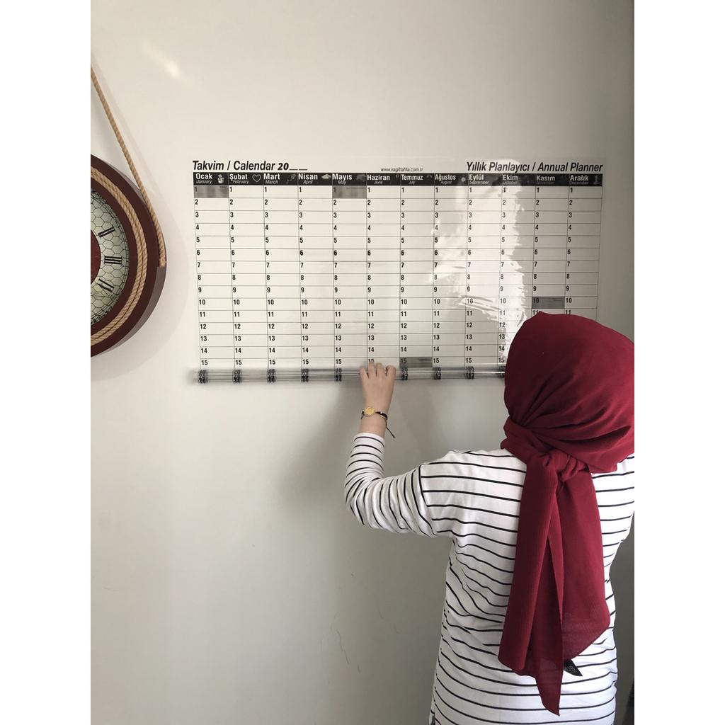 Годовой планировщик, календарь, умный флипчарт, доска для письма, без ограничения по времени, 100x100 см