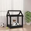 822201 vidaXL Dog Bed Black 61x50x70 Cm Solid Pine Wood