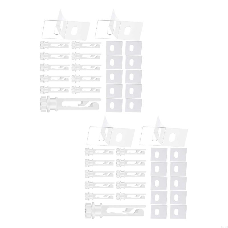 62KD 12 штук Подвесной крючок для штор, Ремонтные зажимы, 12 шт. Ремонтные язычки для вертикальных жалюзи, Установка без инструментов