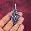Подвеска из фиолетовой меди и бирюзы, ювелирные изделия из стерлингового серебра 925 пробы, подвеска из драгоценных камней, подарок для ее изысканных ювелирных изделий ручной работы