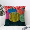 Yayoi Kusama Abstract Art Pumpkin Cushion Cover Breathable Linen Pillow Cover SkinFriendly Home Decor Pillowcase with Hidden